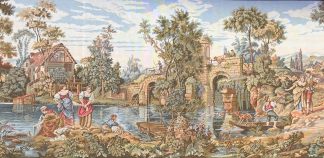 1683 scena sul fiume 100×200